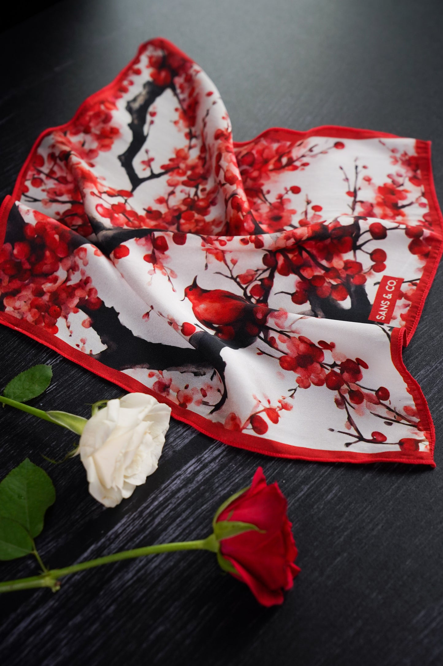 Cherry Blossom Charm Pocket Square