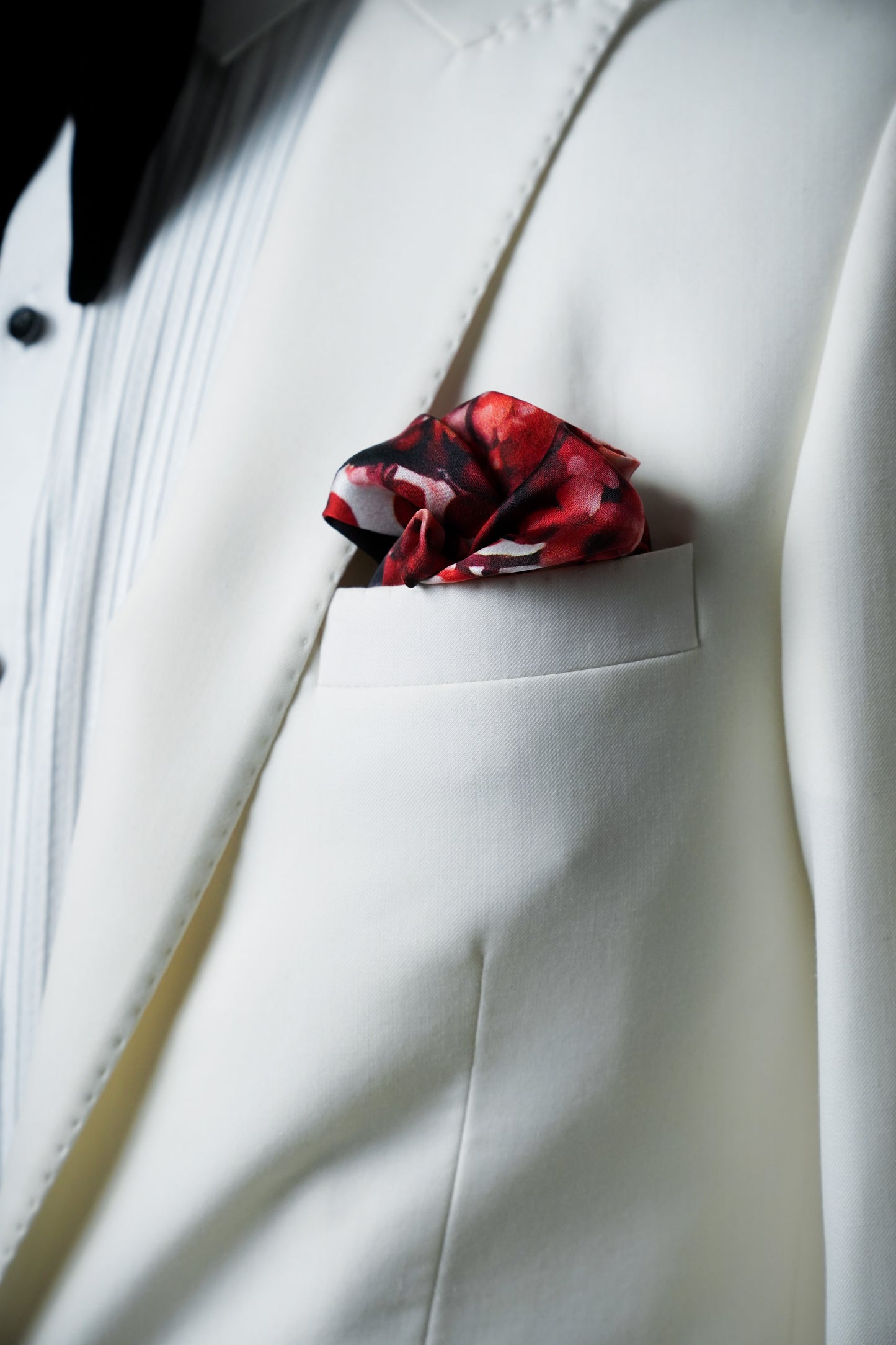 Japanese Cherry Blossom Red Pocket Square