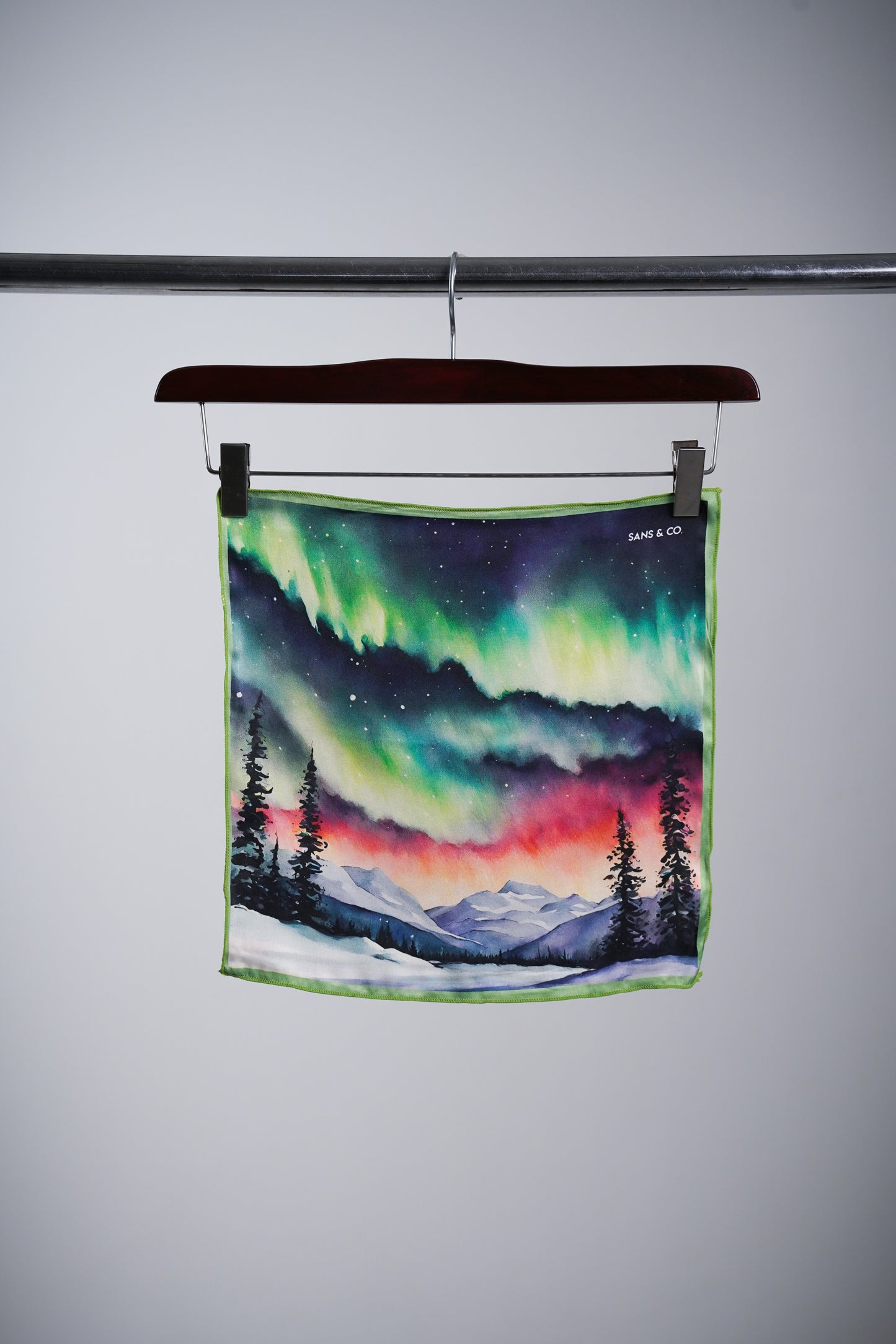 Northern Lights Midnight Aurora Pocket Square