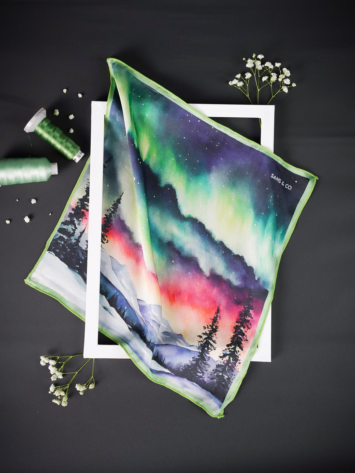 Midnight Aurora Pocket Square