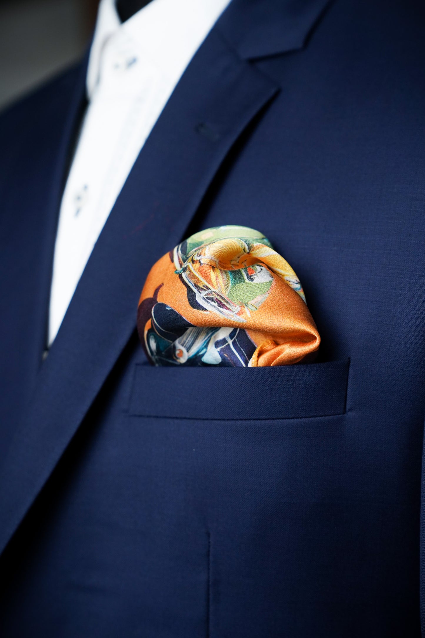 Timeless Drive: Vintage Cars Pocket Square