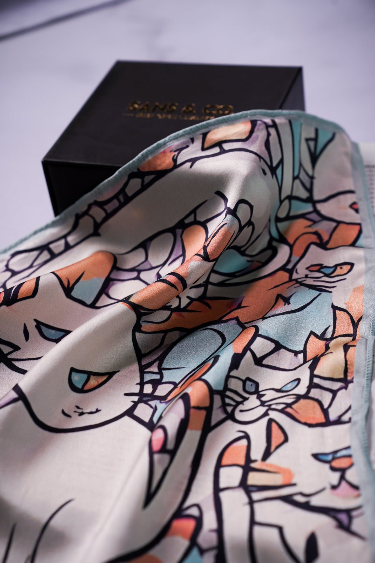 Silent Whiskers Silk Pocket Square
