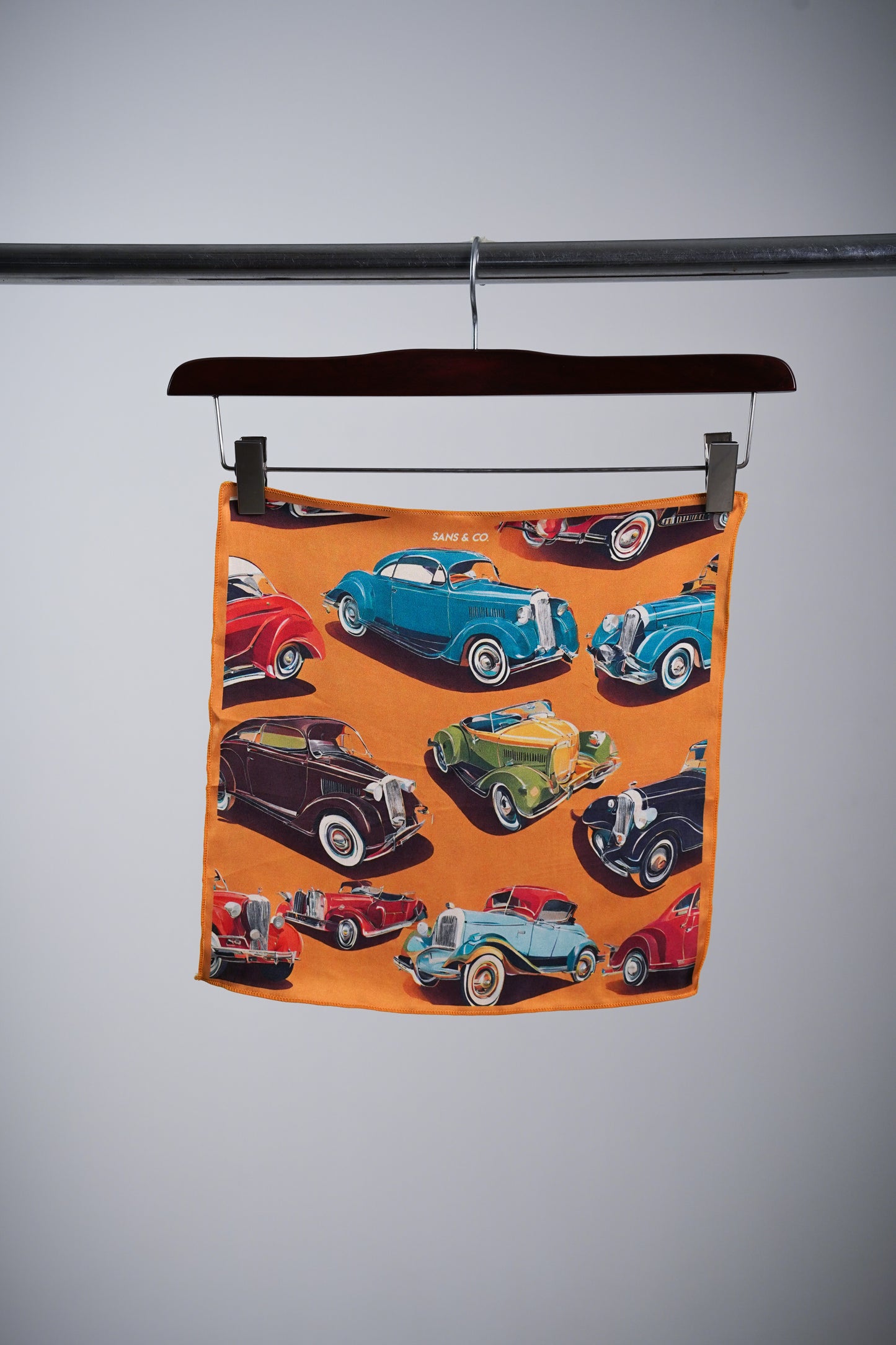 Timeless Drive: Vintage Cars Pocket Square