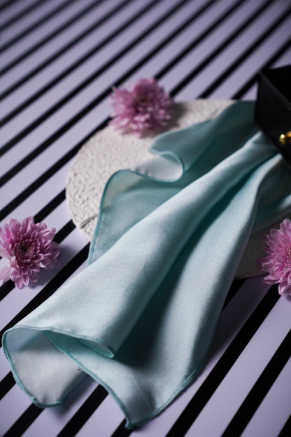Aqua Mist Pocket Square. 