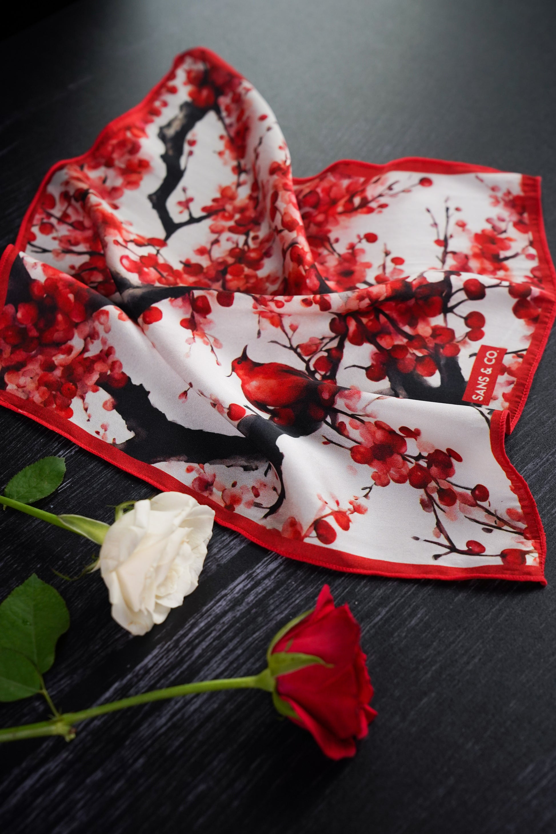 Cherry Blossom Charm Pocket Square