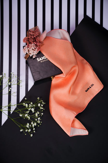 Coral Blush Pocket Square