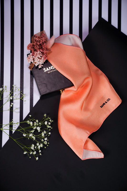 Coral Blush Pocket Square