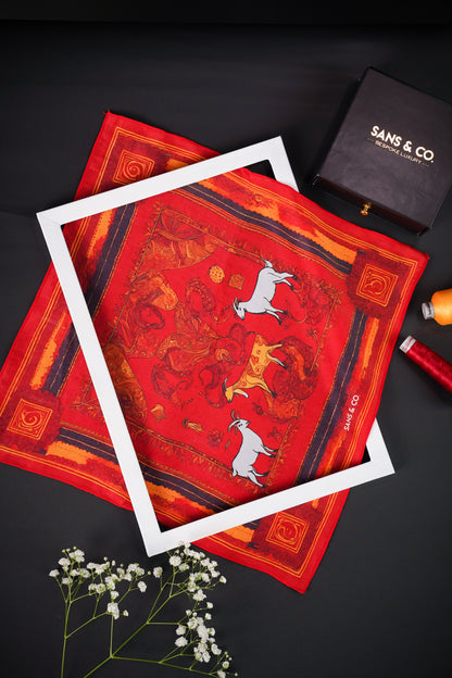 Crimson Herd Pocket Square