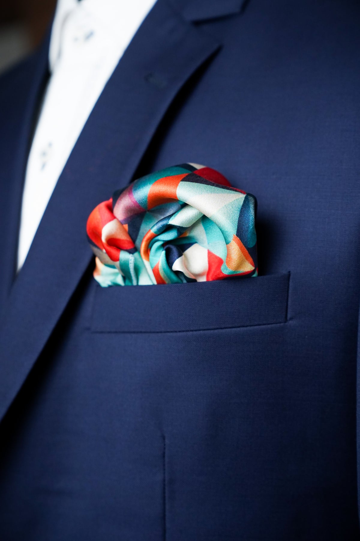 Geometric Mirage Pocket Square Multicolor