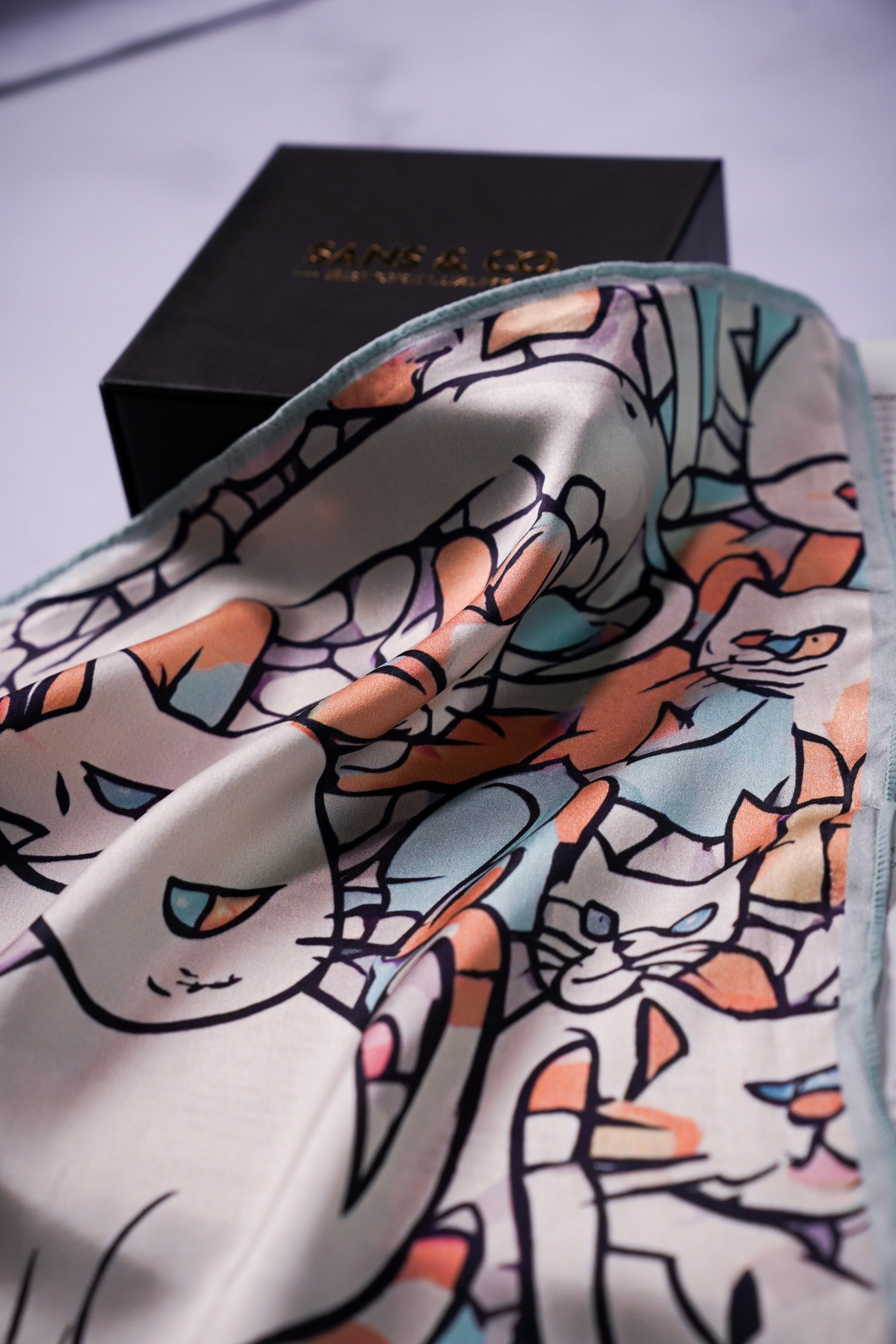 Silent Whiskers Silk Pocket Square