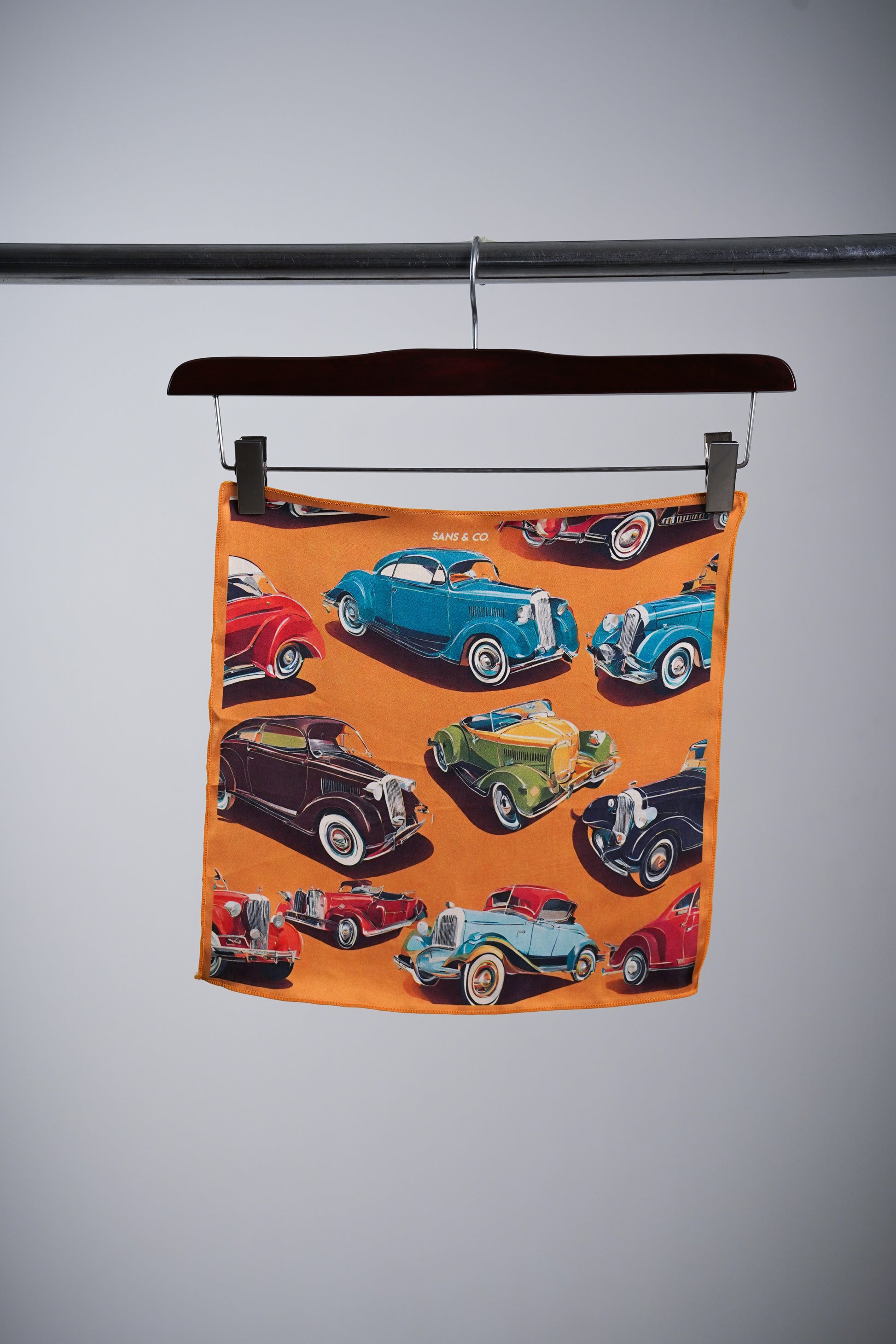 Timeless Drive: Vintage Cars Pocket Square