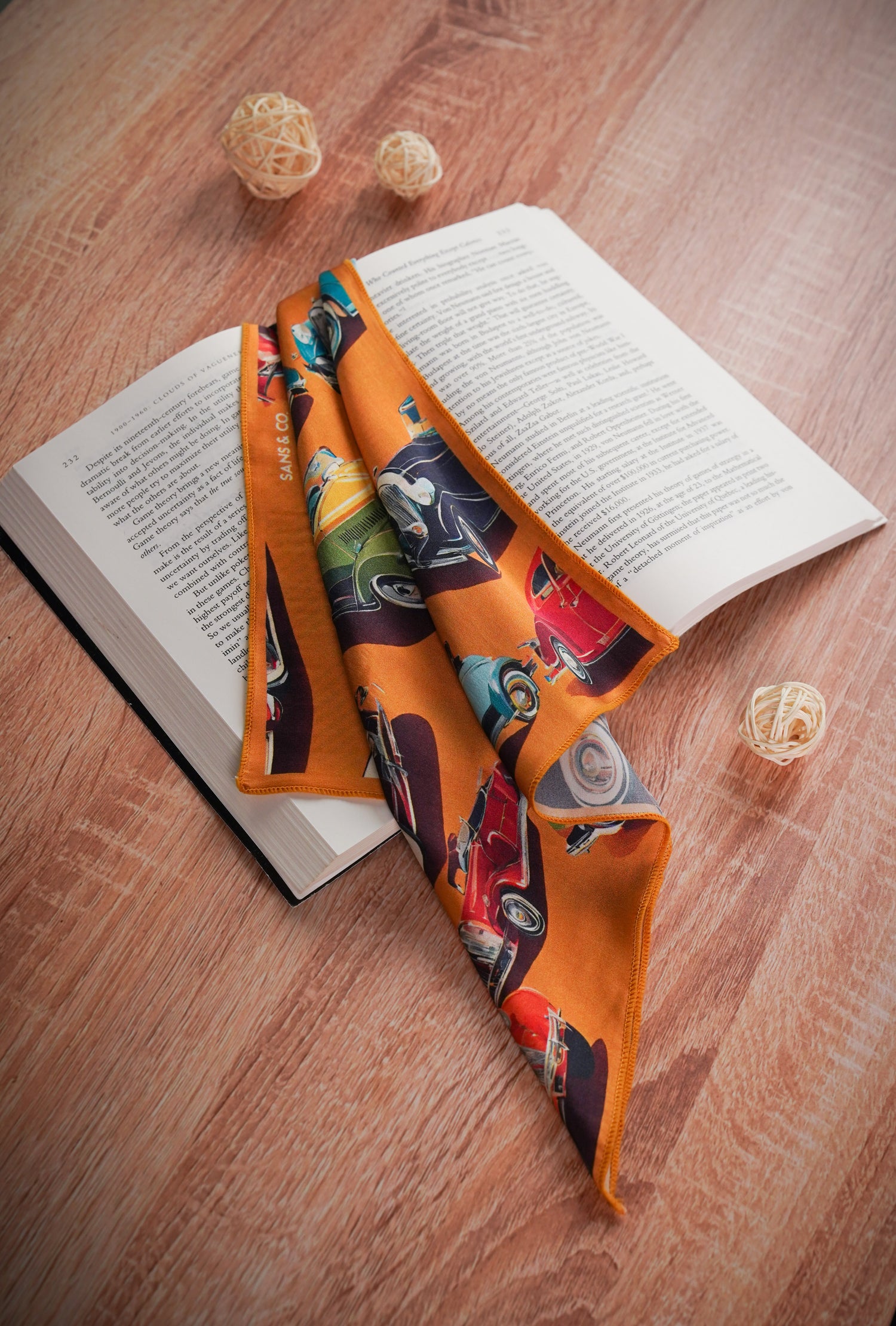 Timeless Drive: Vintage Cars Pocket Square