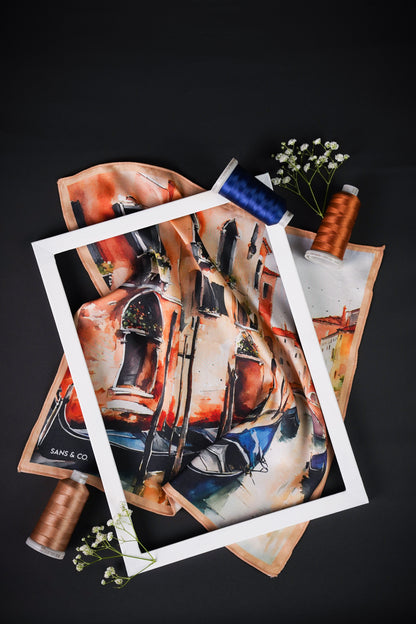 Venetian Reverie – Venice-Inspired Silk Pocket Square